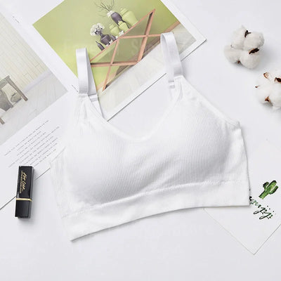 Women's seamless bra Full Cup Breathable bra Breathable comfort Sleep bra Running Fitness Sports bra Suspenders