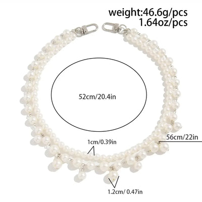 IngeSight.Z Men Hip Hop Multilayer Imitation Pearl Jeans Pants Keychain Chain Women Trousers Hipster Pant Chain Party Decoration