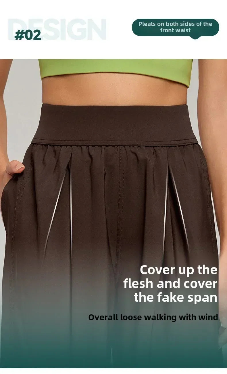 Women's High Waisted Hip Lifting Yoga Wide Leg Pants Athletic Casual Fitness Pants