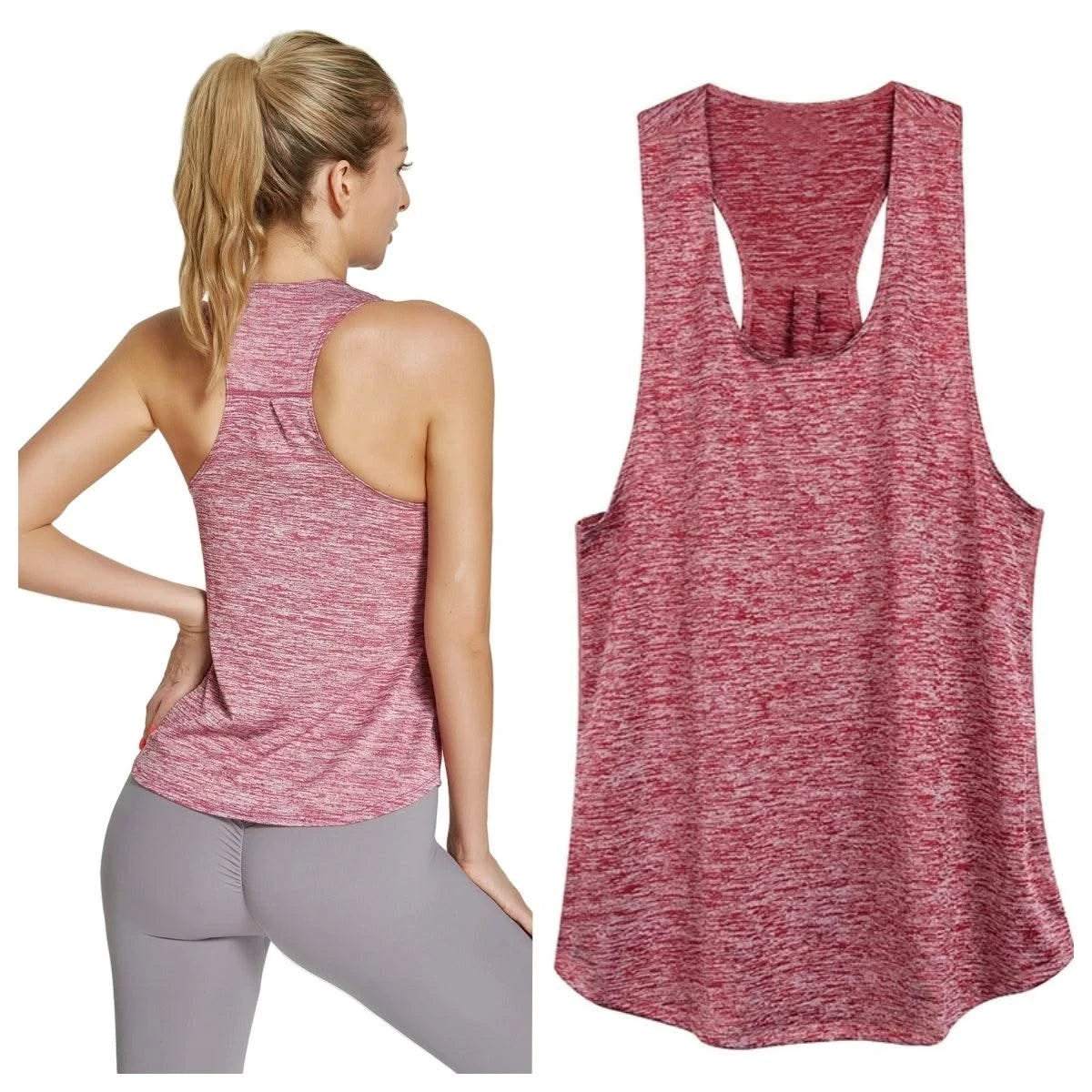 Women's Activewear: Solid Wrap Back Sports Tank Tops
