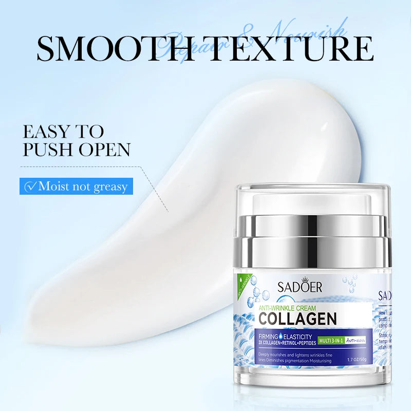 Collagen Face cream Moisturizing Anti-wrinkle nourishing Fade fine lines Smooth firm the skin Facial skin care