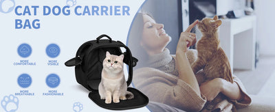 Cat, Dog Carrier Bag for Pets Up to 13 Lbs, Carrier for Medium Small Cats Dogs Airline Approved Travel Carry As Pets Go to Home