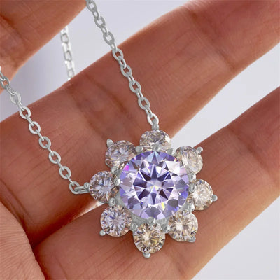 Total 9 carat  Moissanite Solitaire Drop Necklaces Silver Pendant Original Real 925 Silver Chain Jewelry for Women
