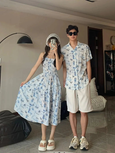 Resort Couple Look Parents and Children Summer Clothes Family Matching Holiday Clothing Mom Daughter Beach Dress Dad Son Shirts
