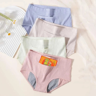4Pcs Women's Menstrual Panties Physiological Pants Leak Proof Underwear Ladies Period Panty High Waist Cotton Briefs Lingerie