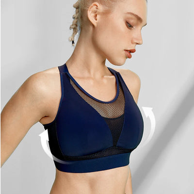 Breathable Women's High Impact Wireless Sports Bra Full Coverage Active Racer-back Workout Underwear Sportswear 36 38 40 C D E F