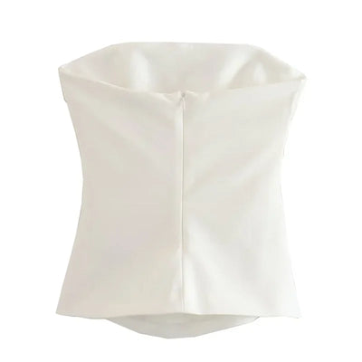 TRAF Top Women Summer Tanks&Camis Corset Tops Ladies Fashion Casual Sexy Elegant White Black Blue Pink Sleeveless Tank Tops