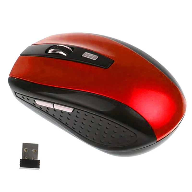 1pc High Quality 2.4G USB Red Optical Wireless Mouse 6D For Computer Laptop Gaming Mice Ergonomically-designed Wireless Mouse
