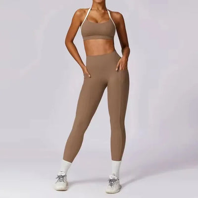 Yoga Set 2PCS Women Sportswear Push Up Workout Clothes Athletic Wear Gym Leg ging
