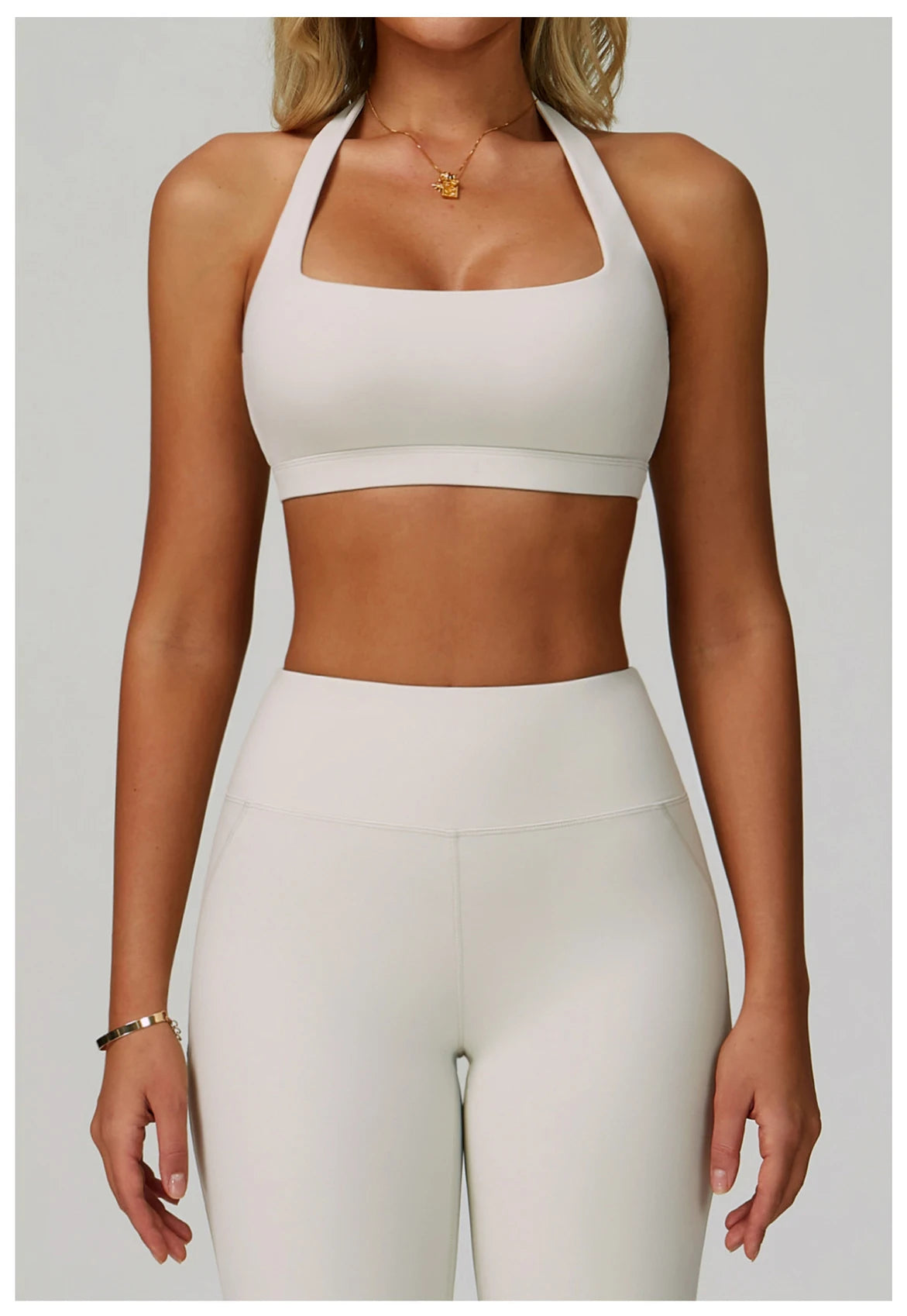 Breathable Sports Bra Anti-Sweat Fitness Top Women Hanging Neck Yoga Bra Shockproof Crop Tops Push Up Sport Bra Gym Workout Vest