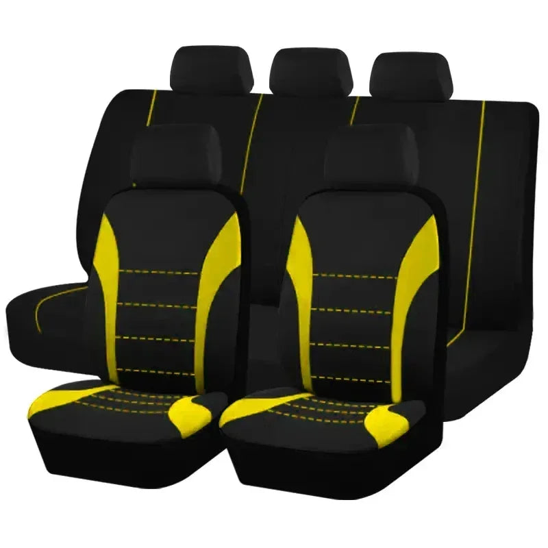 Seat Covers 9pcs Set Car Cushion Auto Accessories Seat Protect Five-Seat Universal Black Gray Blue Red