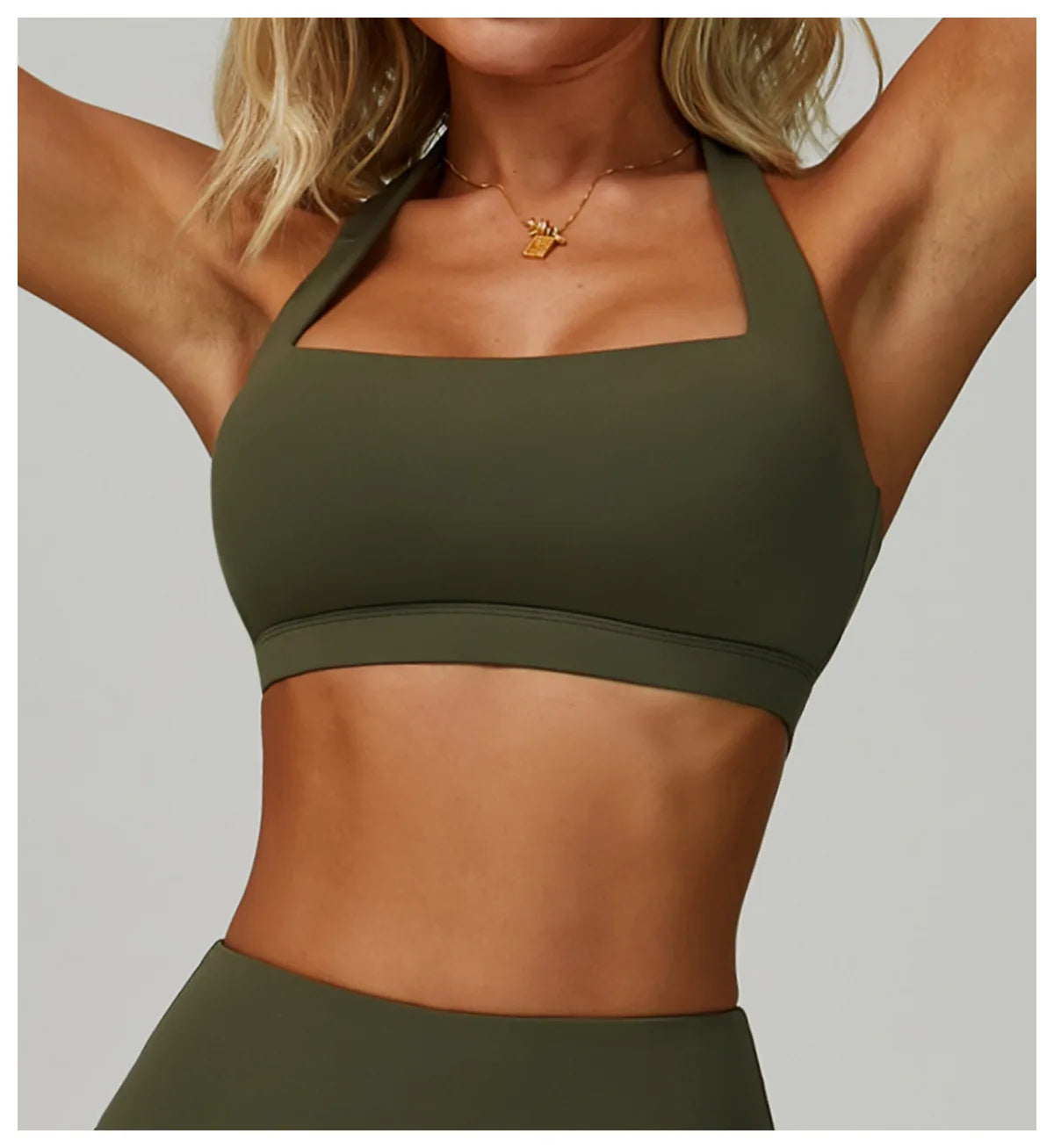 Breathable Sports Bra Anti-Sweat Fitness Top Women Hanging Neck Yoga Bra Shockproof Crop Tops Push Up Sport Bra Gym Workout Vest