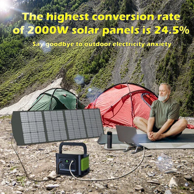 Flexible, Foldable, High Efficiency Solar Panel, Travel & Phone & Boat, Portable 12V 2000w 1500w 1000w 500w Solar Panel Kit