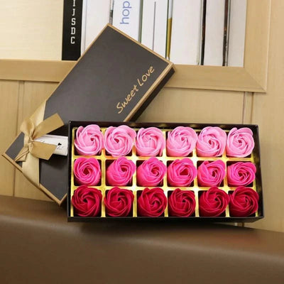Romantic 18pcs Soap Rose Flowers Gift Box Luxury Soap Flower Gifts Birthday Party Valentine's Wedding Creative Soap Flowers