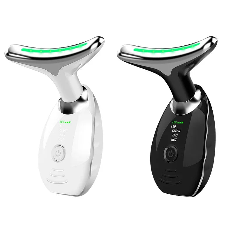 Electric Neck Massager with 7 Color Neck Beauty Device EMS Neck Facial Eye Massage Vibrating Massager Beauty Tools