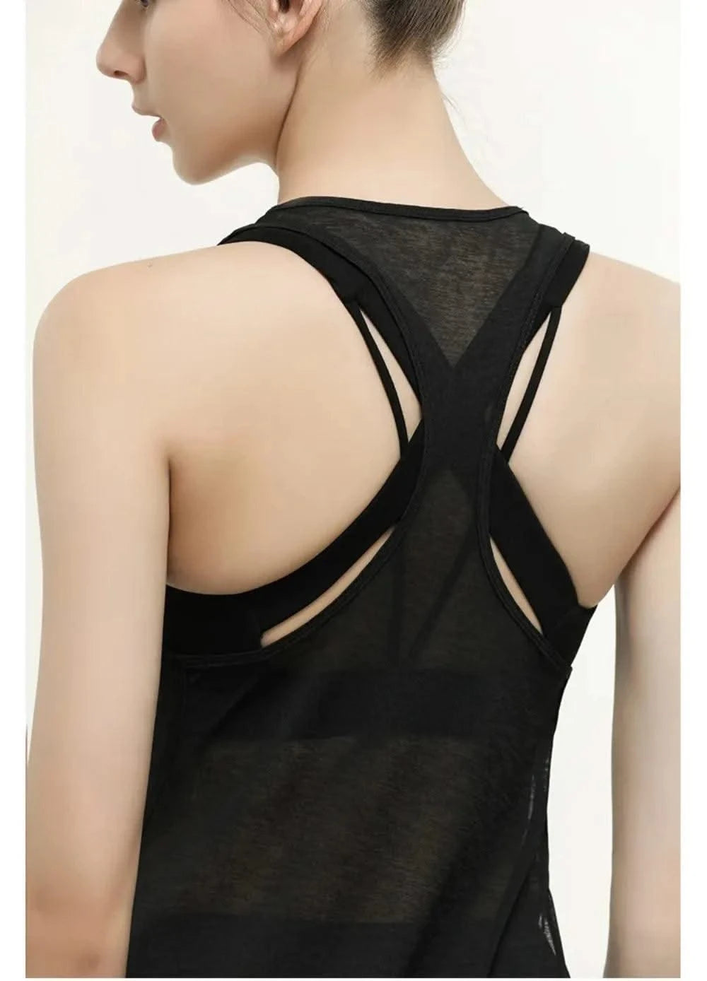Sports Vests for Women Gym See Through Yoga Fitness Shirt Sports Top Black Running Vest Women's Jogger Shirts Workout Female