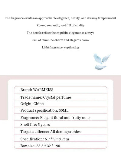 Luxury diamond women's perfume, spray flirting, long-lasting fresh floral and fruity fragrance, romantic and attractive birthday