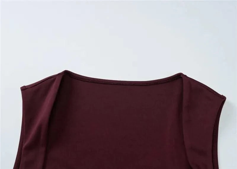 Royal Style Square Collar Sleeveless Sexy Maxi Dress For Women