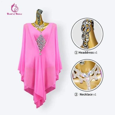 Pink Dress For Women Evening Latin Dance