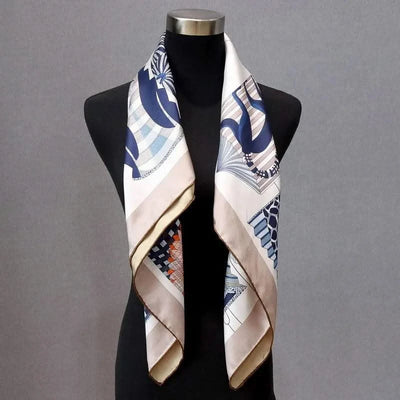 100% Real Silk Scarf  Square Head Scarves Hijab for Hair Wrapping 90cm