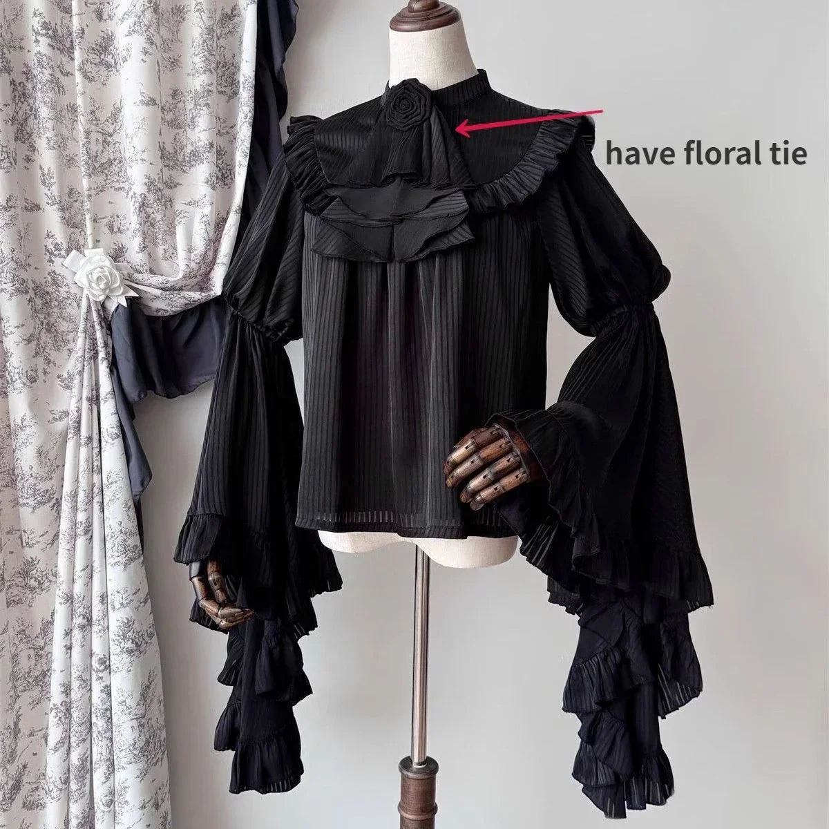 Japanese Y2k Lolita Blouse Women Ruffle Sleeve Harajuku Tops Sweet Gothic Aesthetic Vintage Cosplay Shirts Blusas Mujer De Moda
