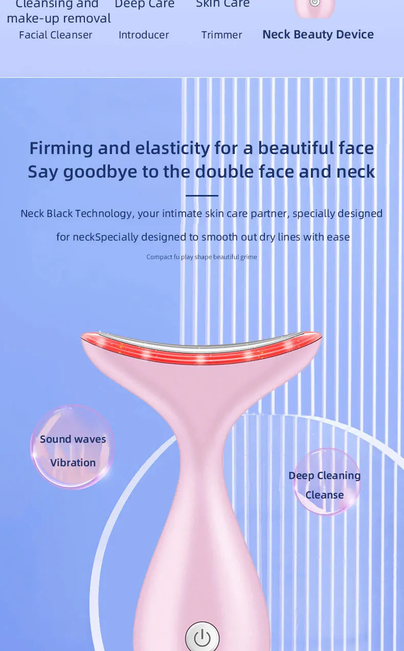 Neck Beauty Massage Instrument EMS Microcurrent LED Facial Electric Introduction Lifting And Firming Beauty Massage