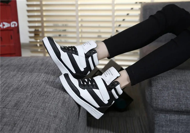 2023 Autumn Designer Wedges White Platform Sneakers Women Shoes Leather Black High Top Sneakers Hidden Increasing Basket Femme