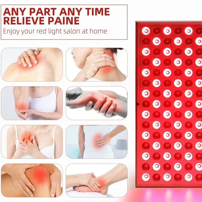 NEW 225 LED Red Light Therapy Panel Lamp 660nm 850nm Red Light for Body Pain Relief Blood Circulation Skin Beauty Massaging Lamp