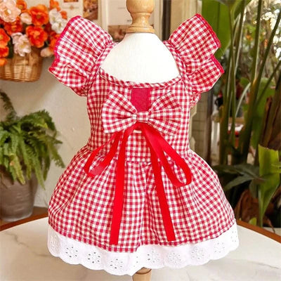 Pet Dog Clothes for Small Dogs Summer Dog Dress Fashion Print Puppy Princess Skirt Cute Flying Sleeve Cat Dress Pet Dog Costumes