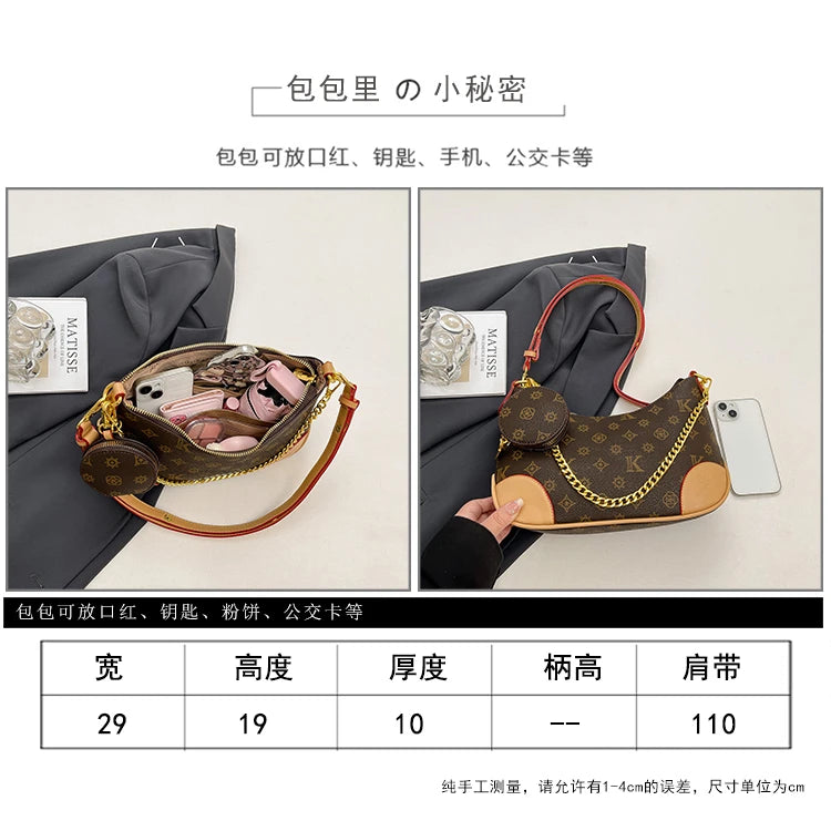 Famous Designer Elegant Handbags Leather For Women, Ladies Crossbody Shoulder Bag Classic Popular And Lightweight For Shopping