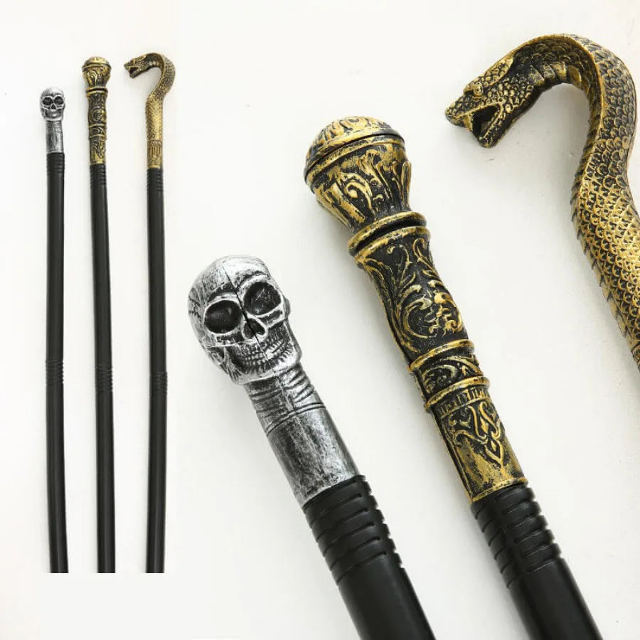 Halloween Cobras Wands Egyptian Staff Scepter Detachable Vintage Royal King Round Handle Cane Party Cosplay Costume Accessory