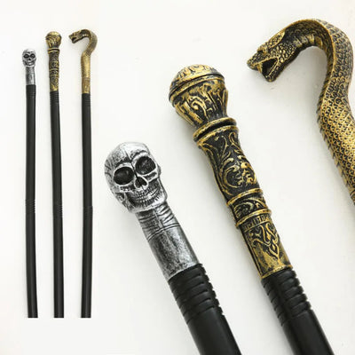 Halloween Cobras Wands Egyptian Staff Scepter Detachable Vintage Royal King Round Handle Cane Party Cosplay Costume Accessory