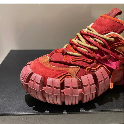Chunky Sneakers for Women Fashion Platform White Leather Casual Dad Shoes Comfortable Wedge Walking Sport Sneakers