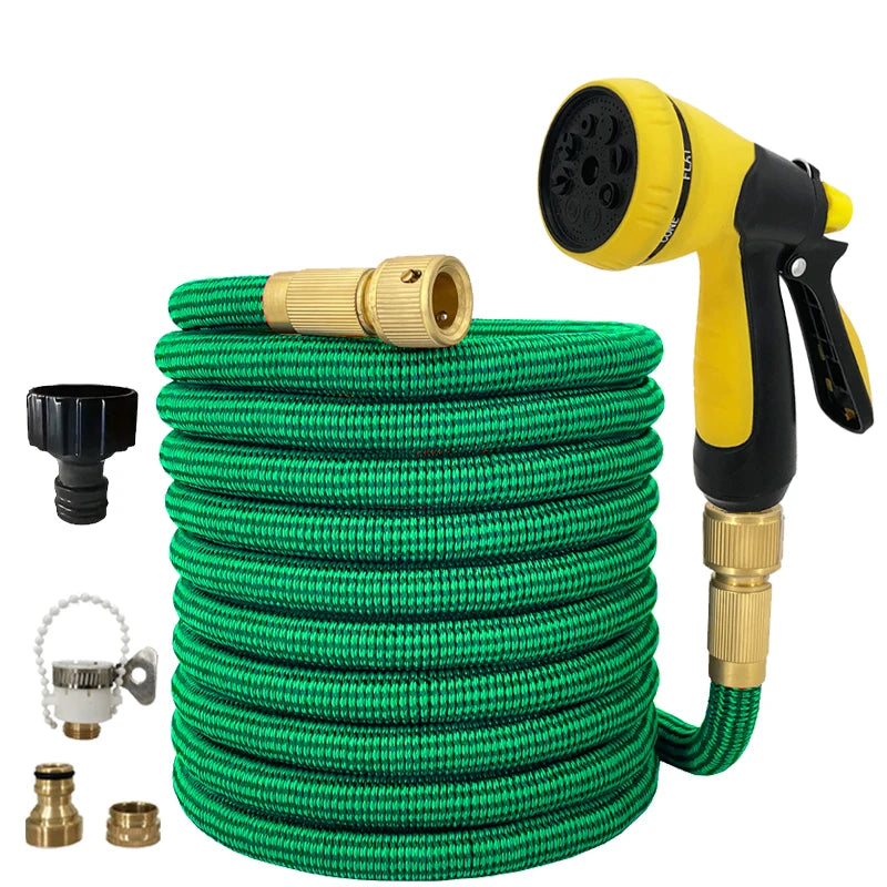 Expandable Flexible Water Hose Car Wash Hose Water Gun Hose Garden Sprayer Gardening Watering Hose Irrigation Tool FLOWERS SPRAL
