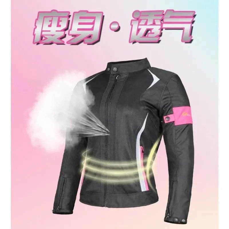 Woman Jacket Motorcycle Motorbike Riding Armor Protective Coat Summer Waterproof Lady Girl Clothing Anti-collision Suit JK-52