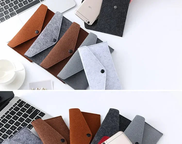 Felt Envelope Mobile Phone Bag Storage Pouch Wallet Credit Card Holder Business Change Purse Bag Thin Wallet Card Holde