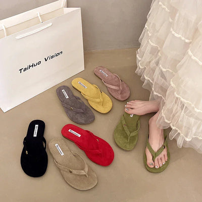Luxury Designer Woman Flat Slippers Woven with Comfortable Women's Shoes Casual Bottom Slippers 2025 New Summer Women Sandals