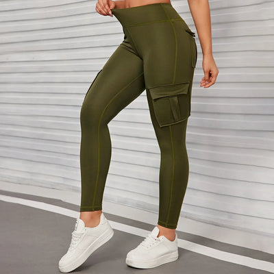 Pockets High Waist  Hip Lifting Women Leggings Casual Outdoors Running Pants Fitness Sports Activewear Pants