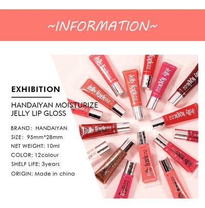 Candy Shades Moisturizing Lip Gloss Lip Oil Makeup Shinny Nutritious Liquid Lip Glosses Cherry Jelly Oil Clear Lipgloss