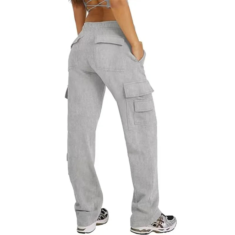 Womens Cargo Pants Sweatpants Women High Waisted Sweatpants Jogging Baggy Pants Slacks Multi Pockets 2025