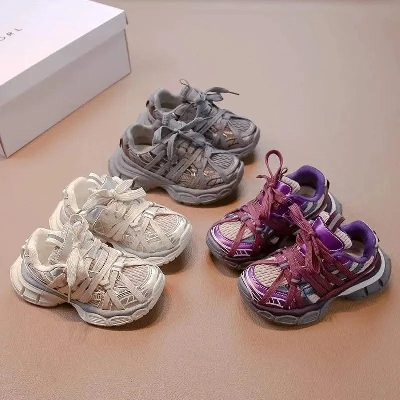 Children's sports shoes 2025 new style for boys and girls, mesh breathable dad shoes, soft soled non slip running shoes