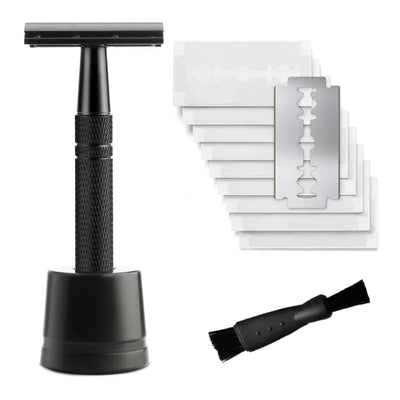 Double Edge Safety Razor for Women, with 10 pcs Safety Razor Blades Single Blade Razor Reusable Travel Essentials Women Razor