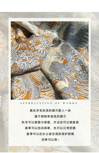 women's autumn and winter silk and wool dual purpose high-end scarves  large