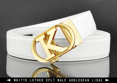 Men Fashion K Letter High quality Genuine Leather  Designer Belts | Male Waist Strap