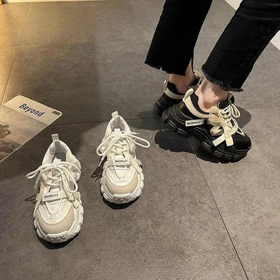 Sports Woman Footwear High on Platform Sneakers Lace Up Athletic Shoes for Women Quality Vulcanized Shoe Designer Luxury Light A
