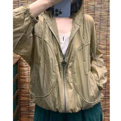 Summer New Fashion Women's Jacket Beach Thin Sunscreen UV Protection Coat 2023 Female Long Sleeve Hooded Jackets Outerwear Tops