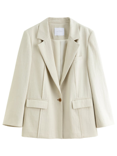 DUSHU Women's Light and Simple Commuting One-button Silhouette Suit 2025 Autumn New Casual Simple Short Jacket 25DS83087