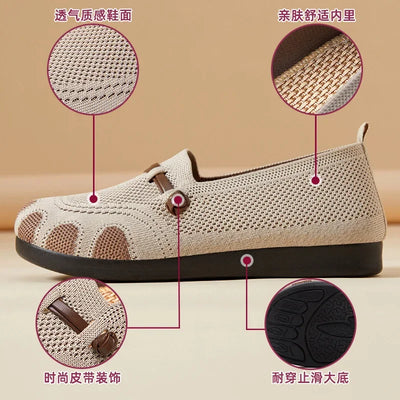 2025 Slip-On Casual Shoes for Women Soft Sole Spring New Style Walking Flats Ladies Leisure Comfortable Shoes Mom Sneakers