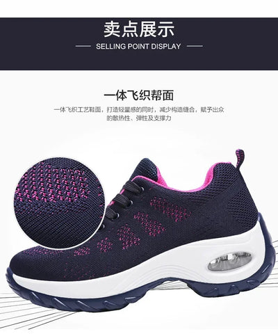Woman Sneakers Fashion Casual Shoes Summer Air Cushion Mesh Female Shoes Comfortable Breathable Heightening Sneakers for Women