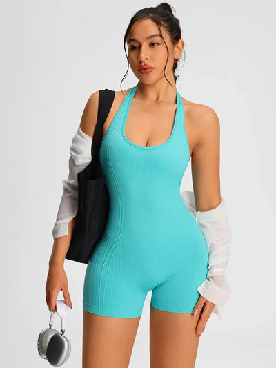 Summer Rompers Sportswear Woman Gym Combi-pants Women Jumpsuits Sport Yoga Clothes Female Fitness Overalls Shorts Bodysuit